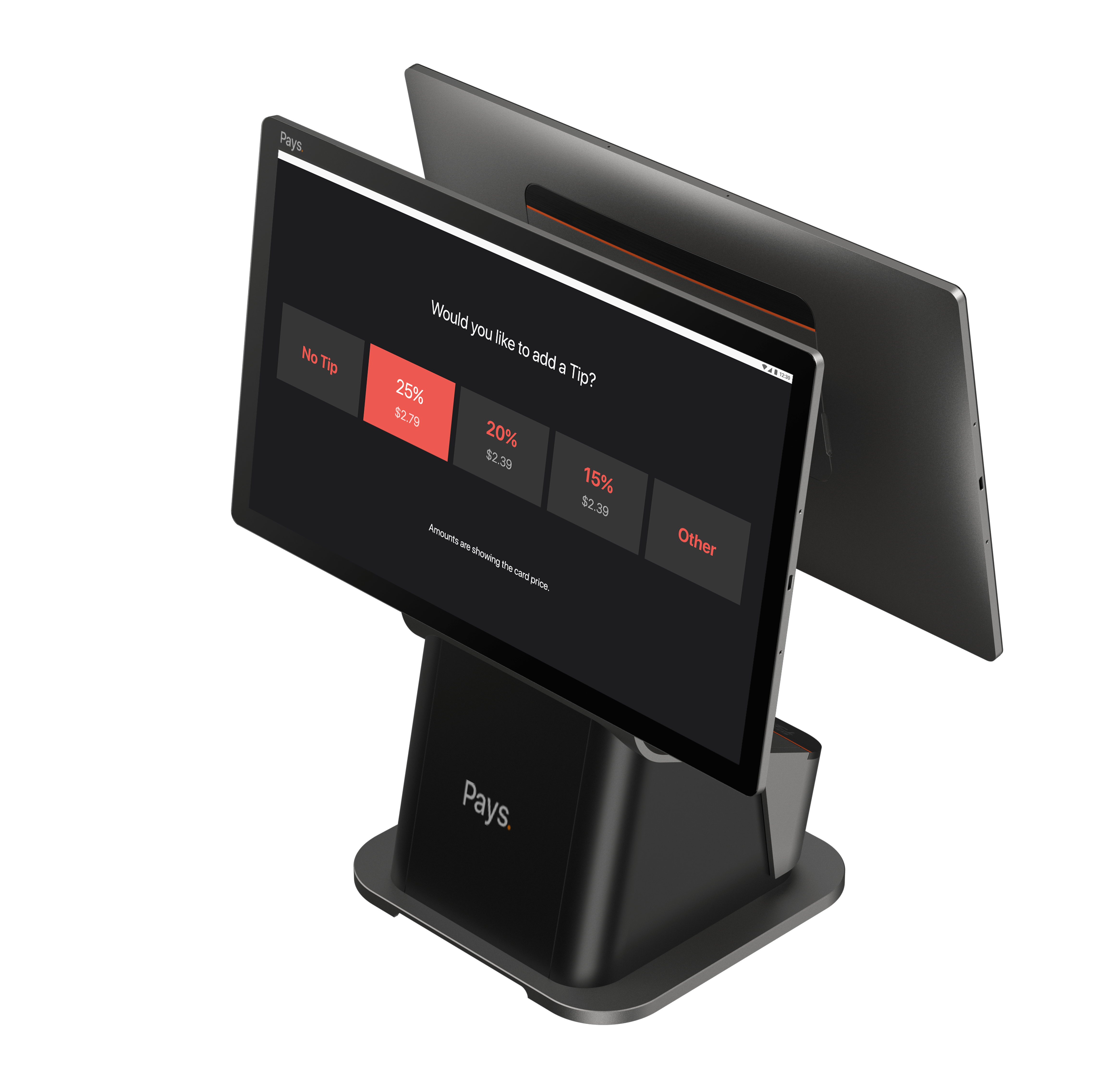 POS System Interface Display on a Modern Payment Terminal by Pays.