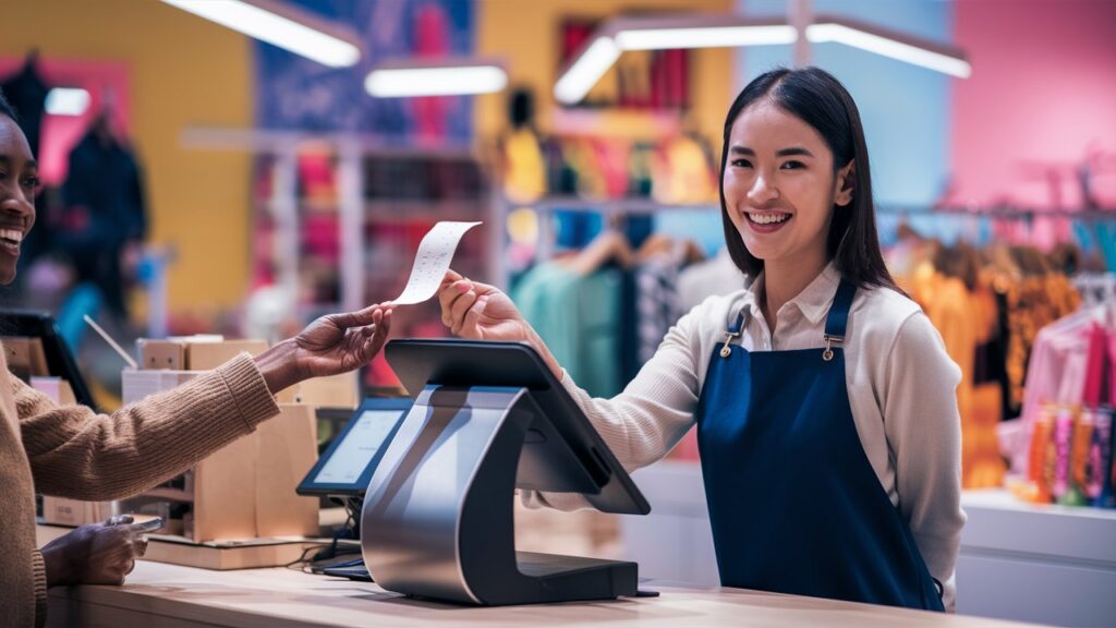 Customer satisfaction is boosted by a POS system for retail store providing quick service.