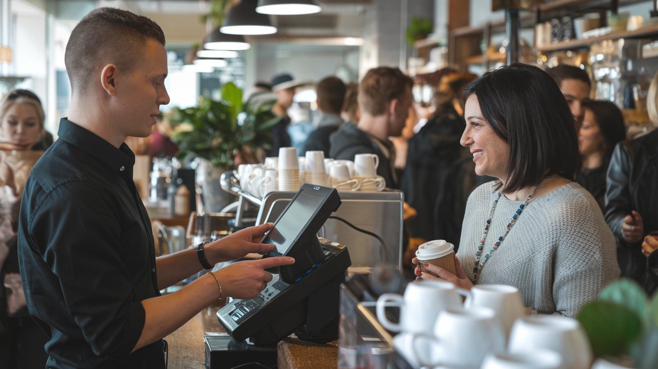 POS system displaying coffee shop sales analytics and inventory management.