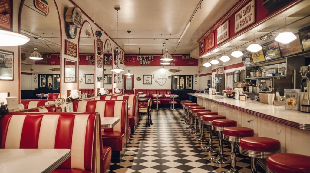 Staff using a complete POS system at a busy diner, showcasing its user-friendly interface and efficiency.