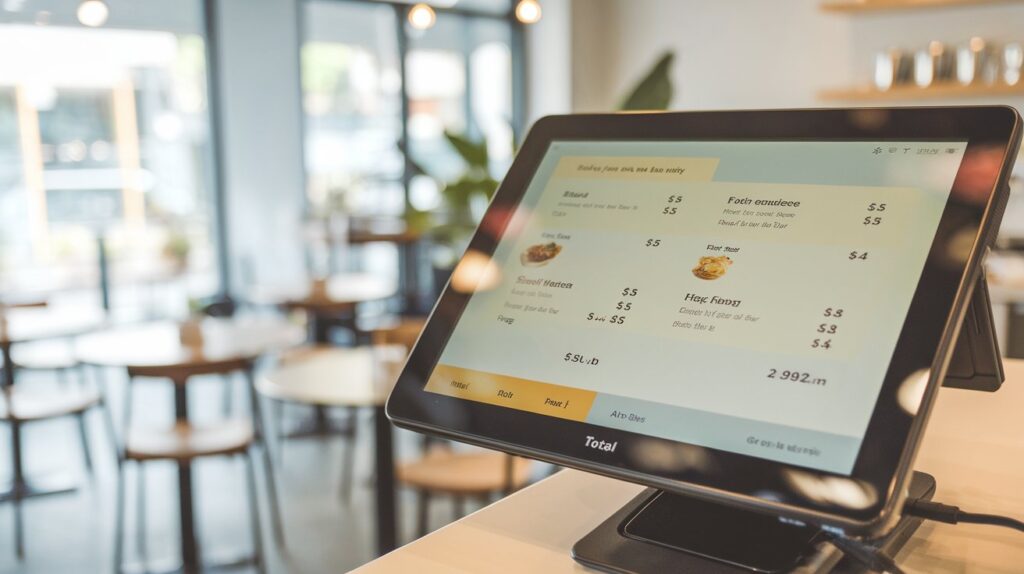  User-friendly interface of a POS system for small restaurant operations.