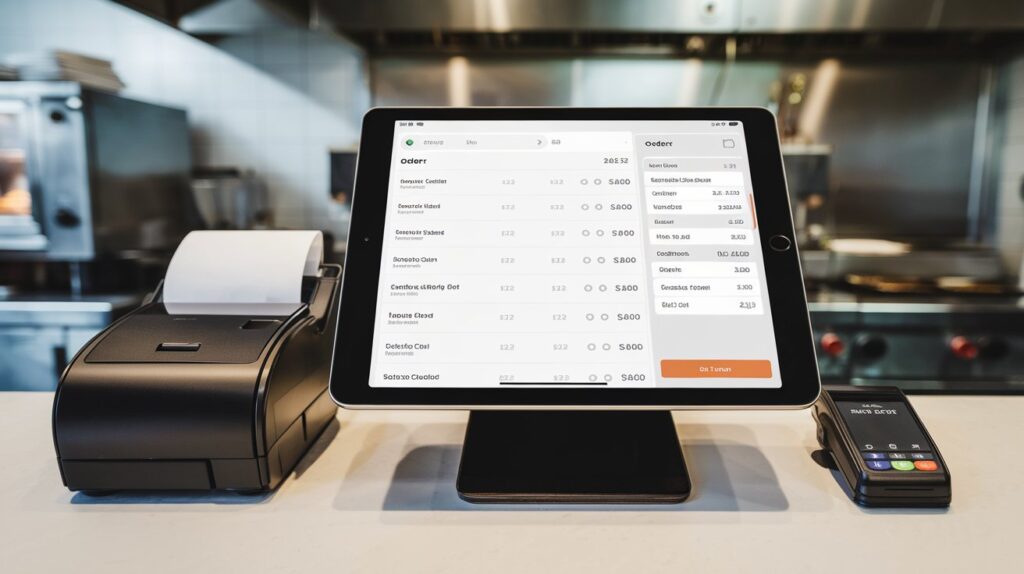 Modern restaurant POS systems featuring a tablet interface for efficient order management.