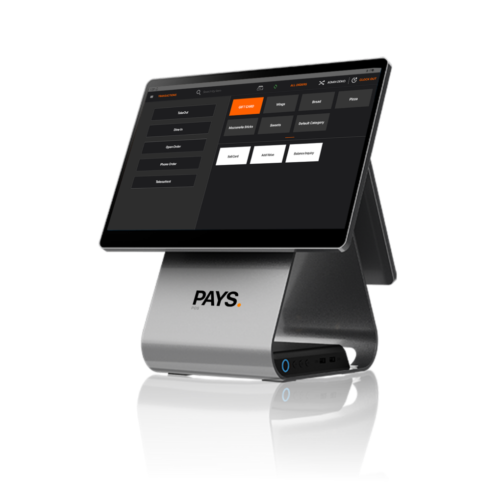  Android POS Systems in action at a retail store with PAYS POS interface.