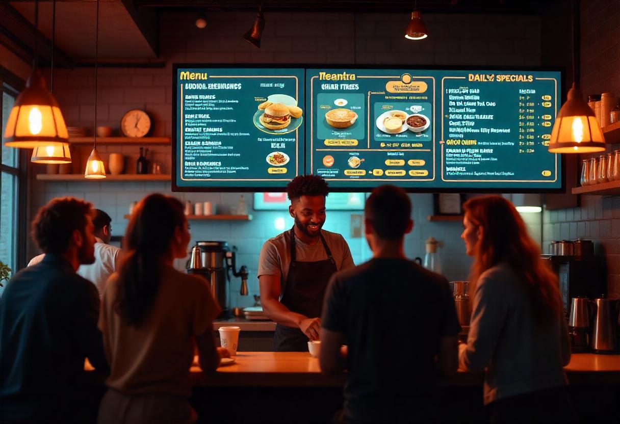 Restaurant POS Systems sync with digital menu boards to ensure accurate pricing and real-time menu changes.