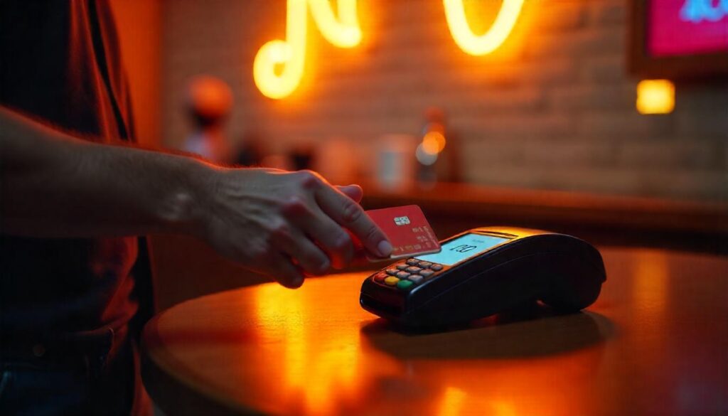 Customer completing a contactless payment with Pays POS, ensuring a seamless checkout experience for enhanced customer satisfaction