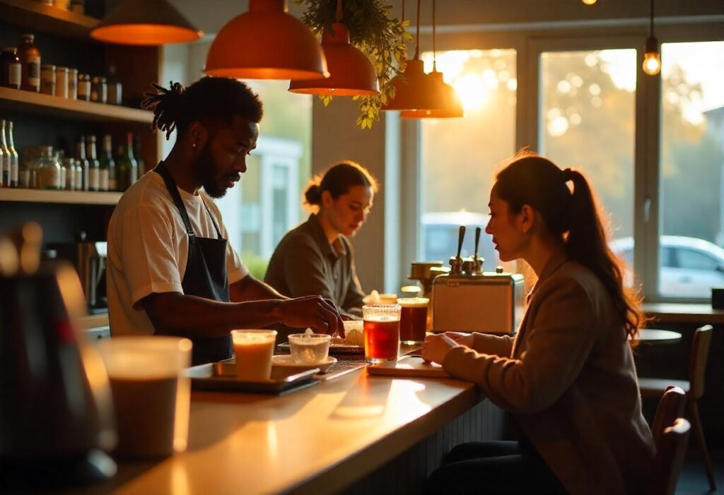 Loyalty rewards program displayed on a POS system as a customer redeems points at a cafe. Choose the Right POS System to enhance customer loyalty