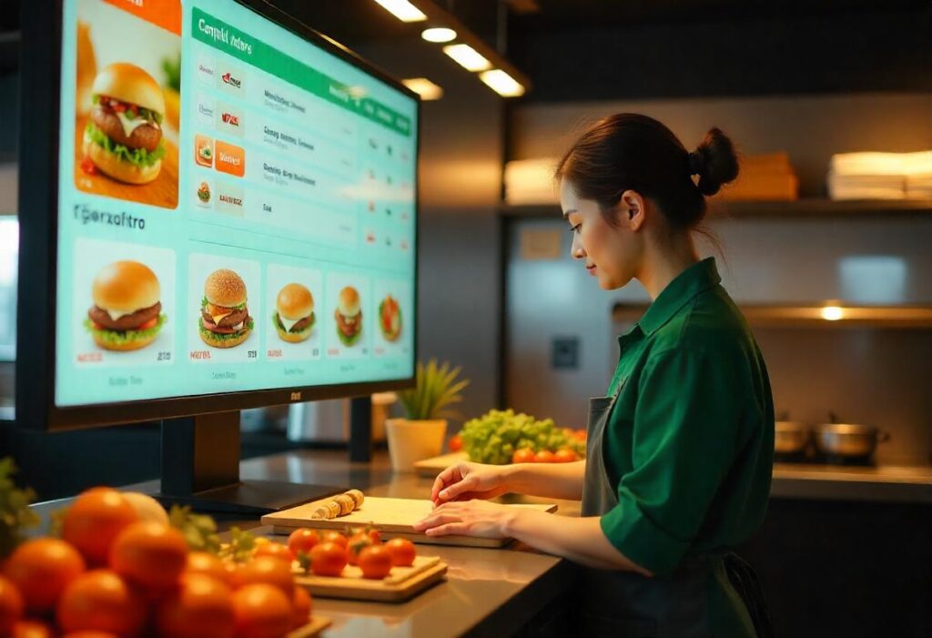 Quick Service Restaurants using digital kitchen displays for faster order fulfillment.