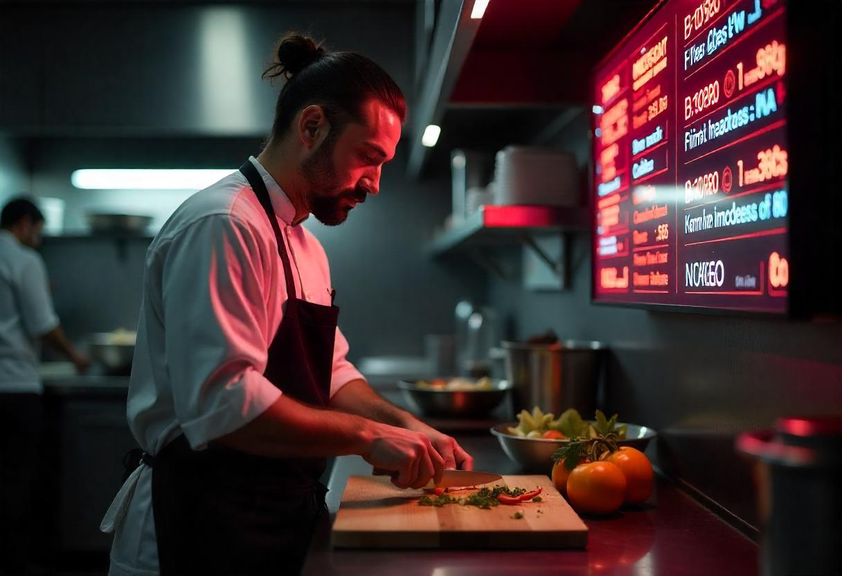 A restaurant employee scanning inventory items for seamless tracking with POS integration, streamlining inventory management