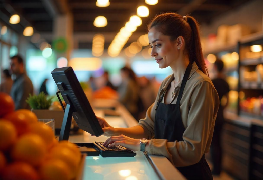 Self-checkout powered by grocery POS systems