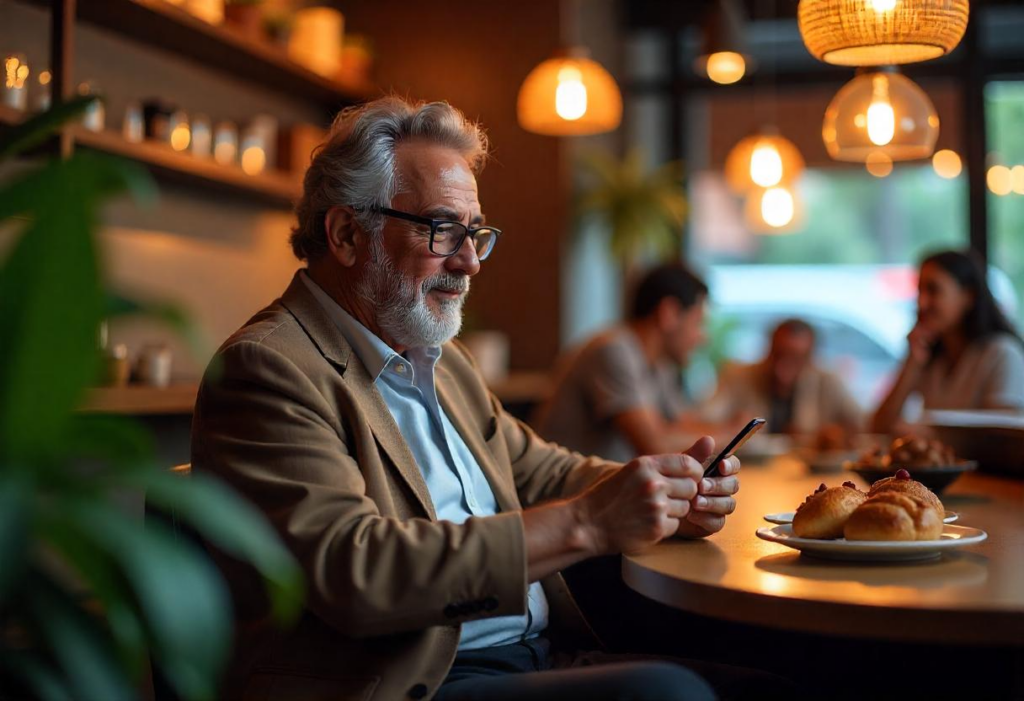 Loyalty program feature of Coffee Shop Software shown on a mobile app, improving customer retention at a café.